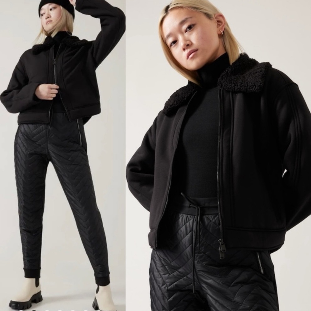 Athleta Sherpa Black Jacket